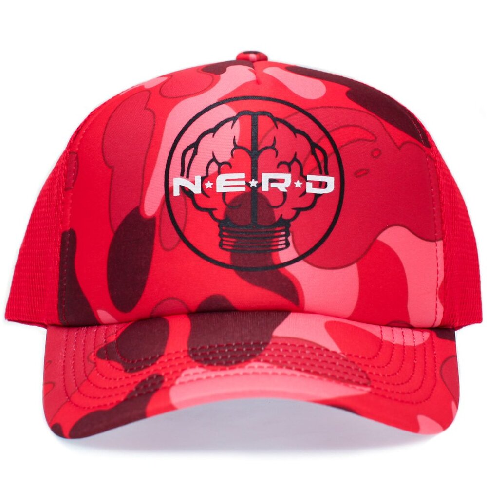NERD Hat Pink/Red Camo RareJapan One Size Adult N*E*R*D Cap